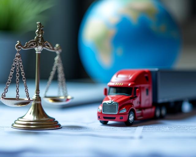 Legal documents and scale representing logistics fairness